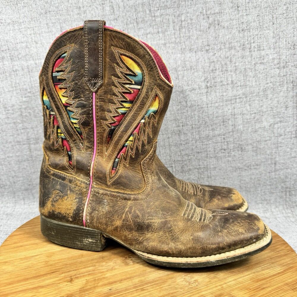 Ariat Quickdraw Western Boots Youth Boys Size 5 Cowboy Leather